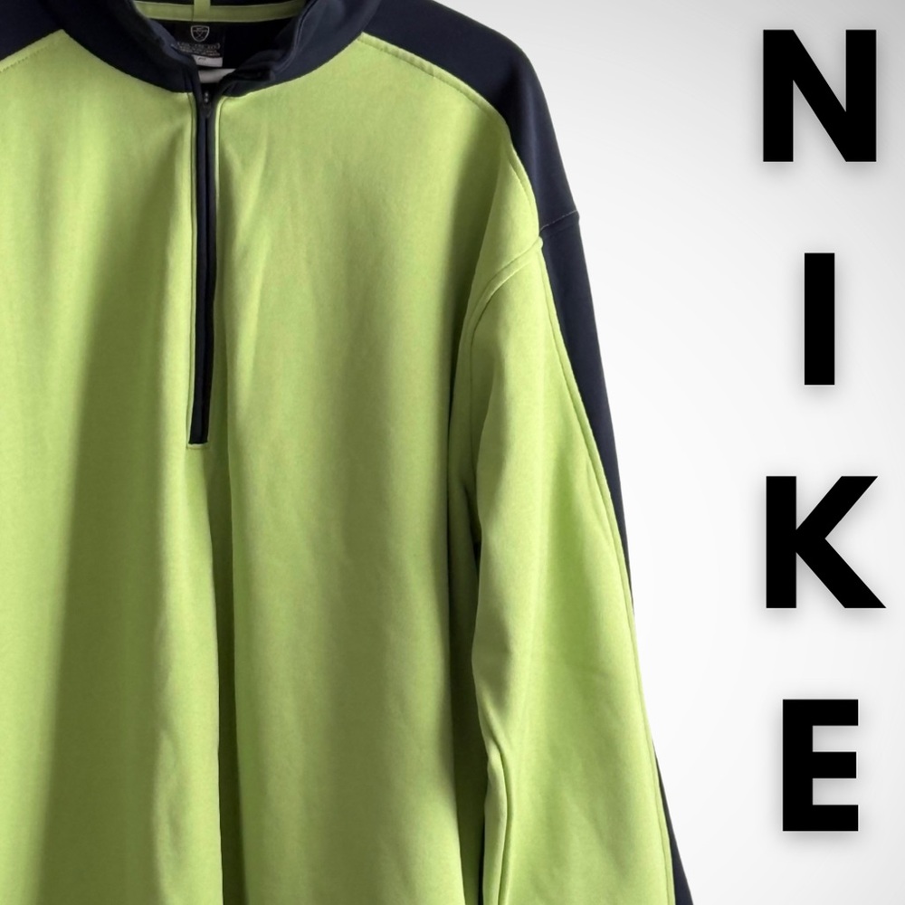 Vintage Nike Golf 1/4 Zip Pullover Dri-Fit Men Size XXL Green Navy Blue Swoosh